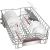 Bosch SPI6YMS14E dishwasher upper rack with plates, glasses, and cups