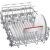 Bosch SPI6YMS14E dishwasher upper rack loaded with wine glasses and plates