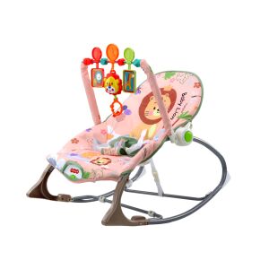 TiBaby Rózsaszín Oroszlán baba hinta vibrációval és hanggal - Lean Toys