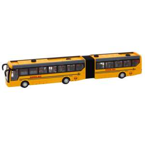 Żółty, przegubowy autobus szkolny zdalnie sterowany, skala 1:32, widok z boku - Pojazd zdalnie sterowany