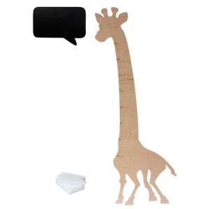 Wooden giraffe growth gauge 125 cm natural wood + board 32 x 44 cm