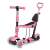 Ricokids Todi 3-in-1 Rosa Roller mit Sitz und Schiebegriff