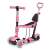 Ricokids Todi 3-in-1 Rosa Roller mit Sitz und Schiebegriff