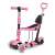 Ricokids Todi 3-in-1 Rosa Roller mit Sitz und Schiebegriff