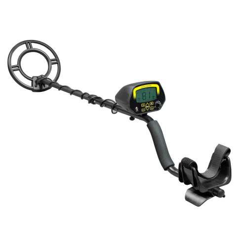 Detector de metale Kobra Tector CT-1032, negru și galben, cu ecran LCD și mâner reglabil