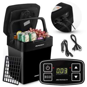 Berdsen Icemax 32 Liter tragbarer Kühlschrank mit digitalem Display, ECO-Modus, USB-Ladefunktion, Auto- und Haushaltsadapter sowie Zubehör - Kühltaschen, Kühlakkus