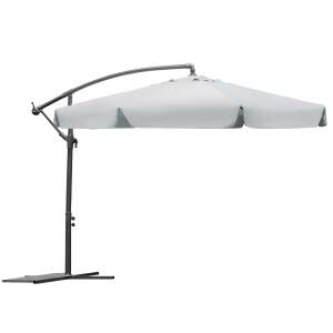 Preklopiva vrtna suncobran 6-dijelna, promjera 350 cm, siva - Plonos
