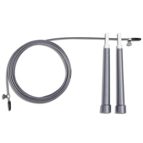 Adjustable jump rope NS-955 gray, steel cable, comfortable handles, adjustable length