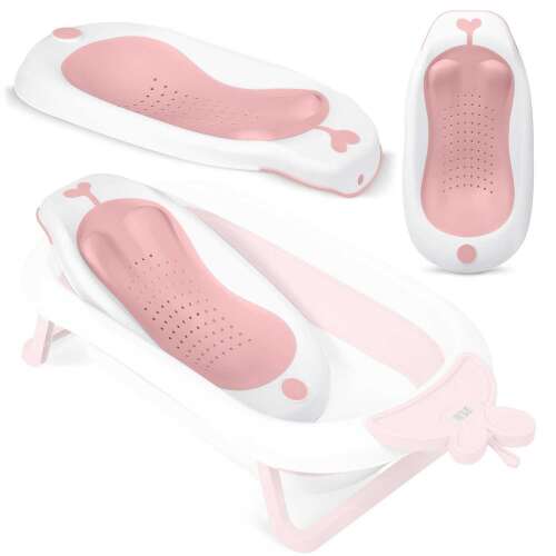 Összecsukható fürdőkád babáknak anatómiai támasztékkal és beépített hőmérővel Ricokids rózsaszín