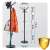 Black metal coat rack with 10 hooks, umbrella stand, and hat shelf, Massido 684100