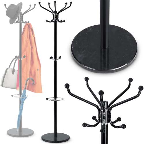 Raft Massido cu bază de marmură, 176 cm, capacitate de încărcare 20 kg - Negru