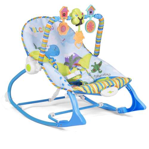 Multifunkcionális baba hinta pihenőszék Nukido kék , dallamokkal