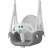 Close-up of RicoKids 3in1 grey elephant baby swing, safety bar detail