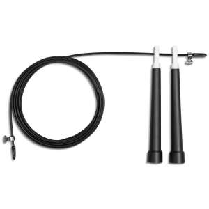 Verstellbares Springseil NS-955 schwarz, mit Stahlseil, für Fitness und Cardio-Training - Springseile