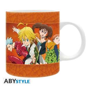 A Hét Halálos Bűn anime bögre, Meliodas, Elizabeth, Ban, King és Diane szereplőkkel - Nonbrand Bögre