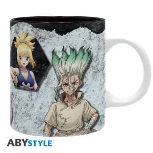 Dr. Stone anime bögre, 320 ml, Senku, Kohaku és Tsukasa karakterekkel - Nonbrand Bögre