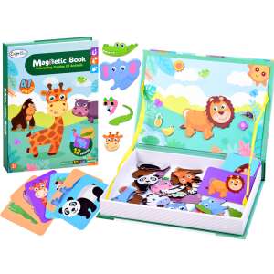 Color Baby Magnetic Book set puzzle cu animale, deschis și închis - Puzzle pentru copii