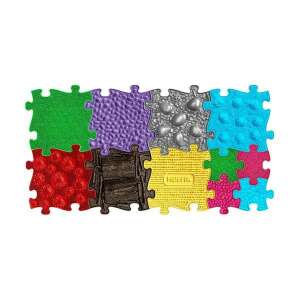 Muffik Sensorisches Orthopädisches Spielteppich: Basis-Set 11 Teile - Ein Set mit 11 verschiedenen strukturierten Puzzle-Teilen für sensorisches Spiel und Fußstimulation - Babywalker, Lauflernhilfen und Entwicklungsspiele für Kleinkinder
