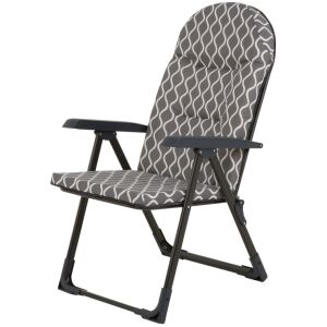 Patio Galaxy összecsukható kerti szék, szürke-fehér mintás párna, állítható háttámla - Patio