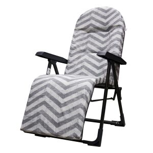 Patio Galaxy Plus összecsukható kerti szék lábtartóval, állítható háttámlával, chevron mintával - Patio