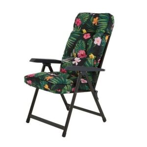 Lena összecsukható kerti szék virágos párnával, kényelmes kültéri ülőalkalmatosság - Patio