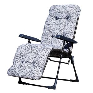 Patio Malaga Plus összecsukható kerti szék lábtartóval, szürke levél mintával - Patio