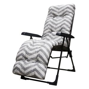 Malaga Plus összecsukható kerti szék lábtartóval, chevron mintás párnával - Patio