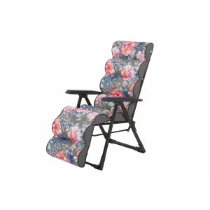 Patio Lepe Plus összecsukható kerti szék lábtartóval, virágmintás - Patio