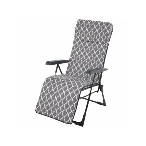 Patio Torino Plus összecsukható kerti szék lábtartóval, szürke és fehér - Patio