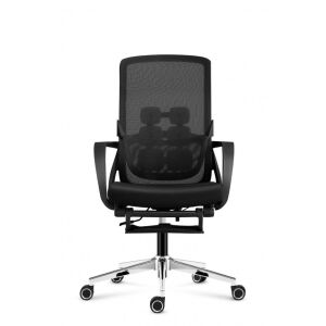 Ergonomikus fekete hálós irodai szék állítható magassággal és deréktámasszal - Mark Adler