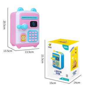 Játék Széf - Kódos, Automata Pénzbehúzás - Kék with box and dimensions - Nonbrand Interactive Kids' Toy