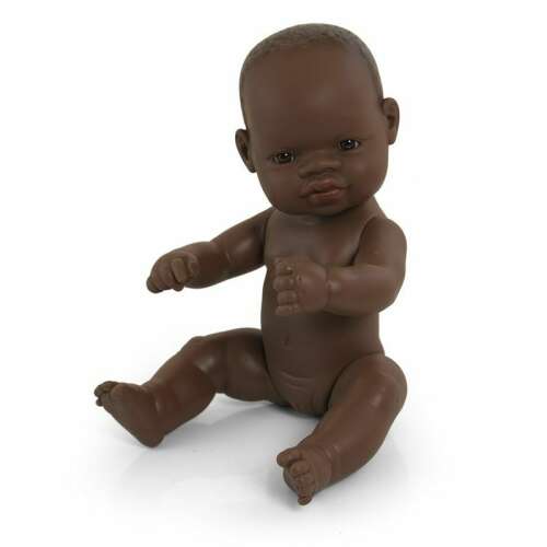 Baba baba, 32 cm, ruha nélkül, afrikai baba, játékhoz