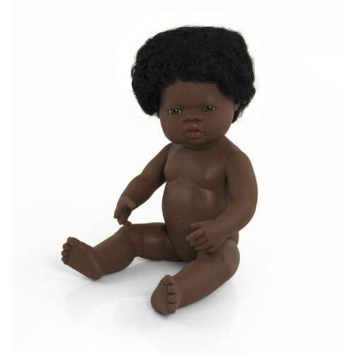Păpușă cu păr, 38 cm, fată africană, fără haine