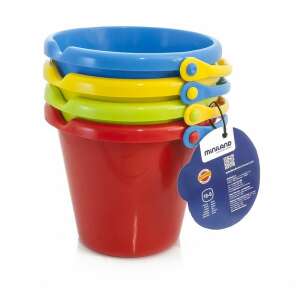 Miniland 4-piece colorful plastic bucket set for kids, perfect for sand play - Miniland