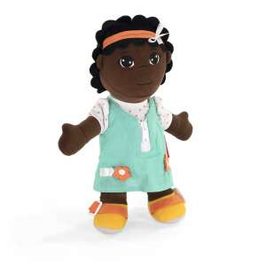 African American doll, 40 cm, soft, dress up doll, for kids, play doll, educational toy, diversity toy, pretend play, role play, doll with clothes, doll with accessories, doll with shoes - Miniland