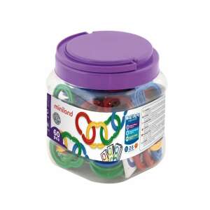 Miniland 60 farebných reťazových článkov v plastovom kontajneri, rozvíjajúca hračka pre predškolákov - Miniland