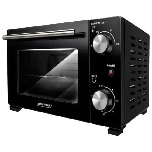 MPM Mini-Backofen, schwarz, 800W, 10L, 90-230°C