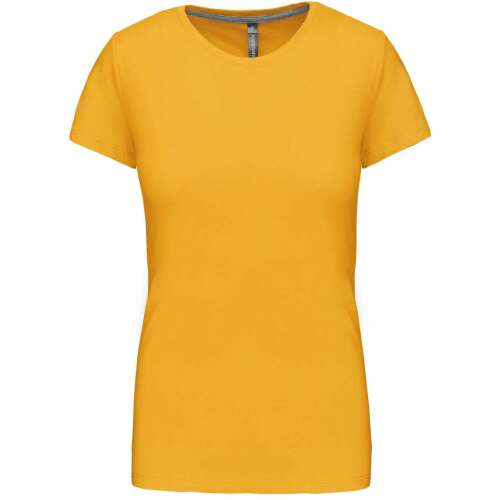 Kariban rövid ujjú környakas Női pamut póló KA380, Yellow-M