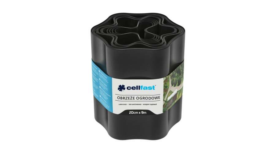 Cellfast Kerti Szegély - Hullámos - Fekete - 20cm x 9m
