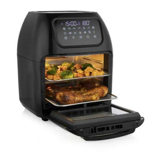 Power AirFryer Multi-Function fekete forrólevegős sütő főtt étellel belül