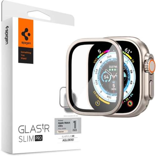 Spigen Edzett Üveg Képernyővédő Apple Watch Ultra 2 / Ultra Számára - Titánium