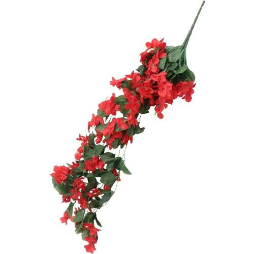 VORCOOL 4-szirommá alakított Mesterséges Akasztós Virágok, Akasztós Wisteria Mesterséges Virágok Esküvői és Otthoni Dekorációhoz (Piros)