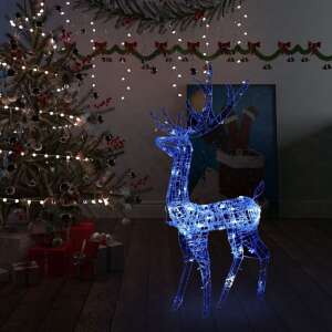 Kék akril rénszarvasos karácsonyi dekoráció 140 LED-del 120 cm 95411678 