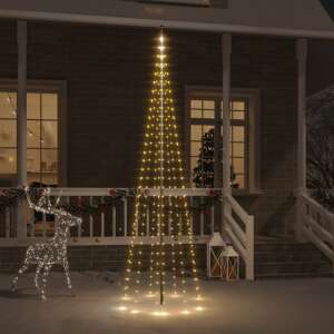 Karácsonyfa zászlórúdon 310 meleg fehér LED-del 300 cm 95415866 