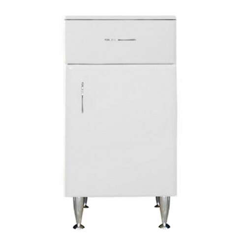 Bianca Plus 45 Badezimmer Schrank mit einer Tür und einer Schublade, hochglänzend weiß, rechts