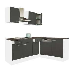 Yorki 220 sarok konyhabútor szett fehér és antracit színben - Leziter