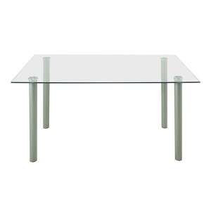 Berna 140 cm szögletes üveg étkezőasztal, modern és elegáns, edzett üveg asztallap, fém lábak, könnyen tisztítható - Bútor