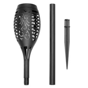 Napelemes kerti láng lámpa 4 darabos csomagban - fekete