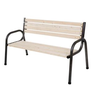 Patio Park Kertpad - Fenyőfa és Acél - 150x70x86 cm 145516918 - Kerti pad