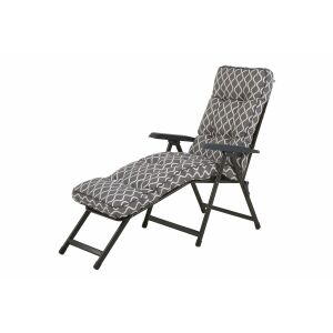Lena Kerti szürke-fehér nyugágy kültéri pihenéshez - Napozóágy & Nyugágy